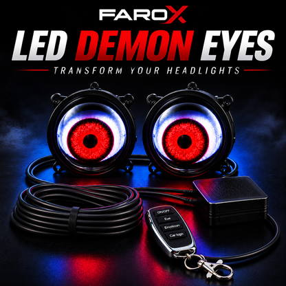 FAROX™ Demon Eyes RGB – Custom LED Headlights 👀🌈